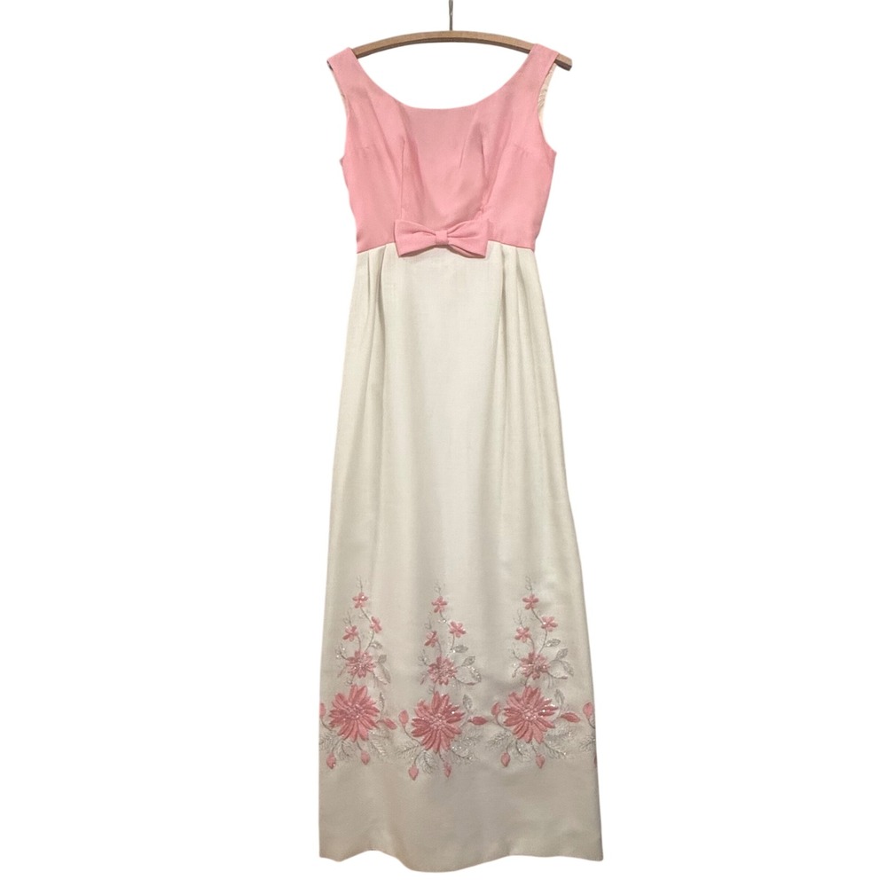 Vintage 50s Lorrie Deb Elegant‎ Formal Feminine Prom Evening Gown Junior Size 7